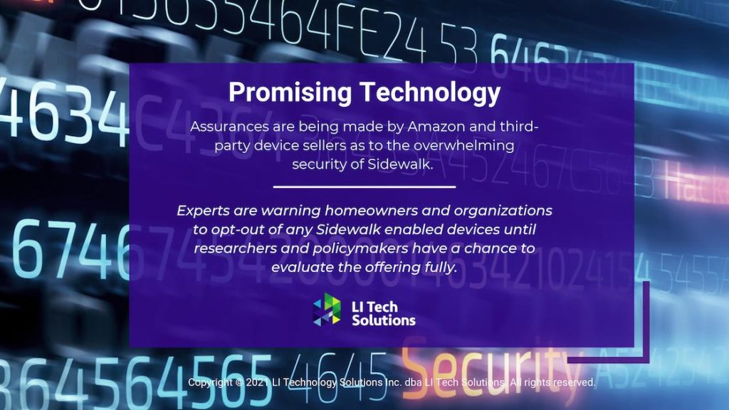 CO3- Data stream computer hacking concept- Text: Promising Technology - Assurances are being made by Amazon