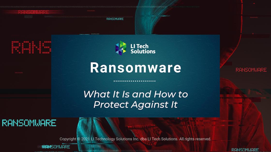 Ransomware background with hooded faceless person Title: Ransomware, What It Is and How to Protect Against It