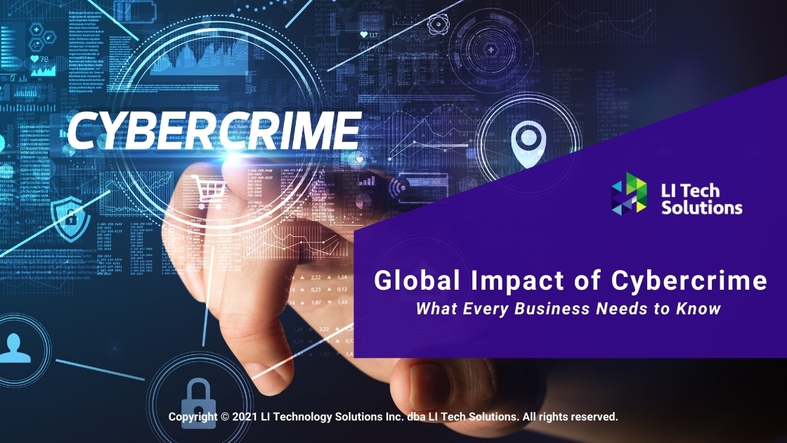 Hand touching cybercrime inscription- Title: Global Impact of Cybercrime: What Every Business Needs to Know