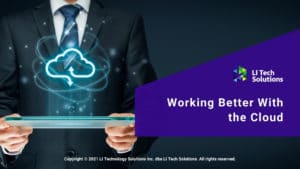 Featured-businessman with cloud computing icon-Title: Working Better With the Cloud