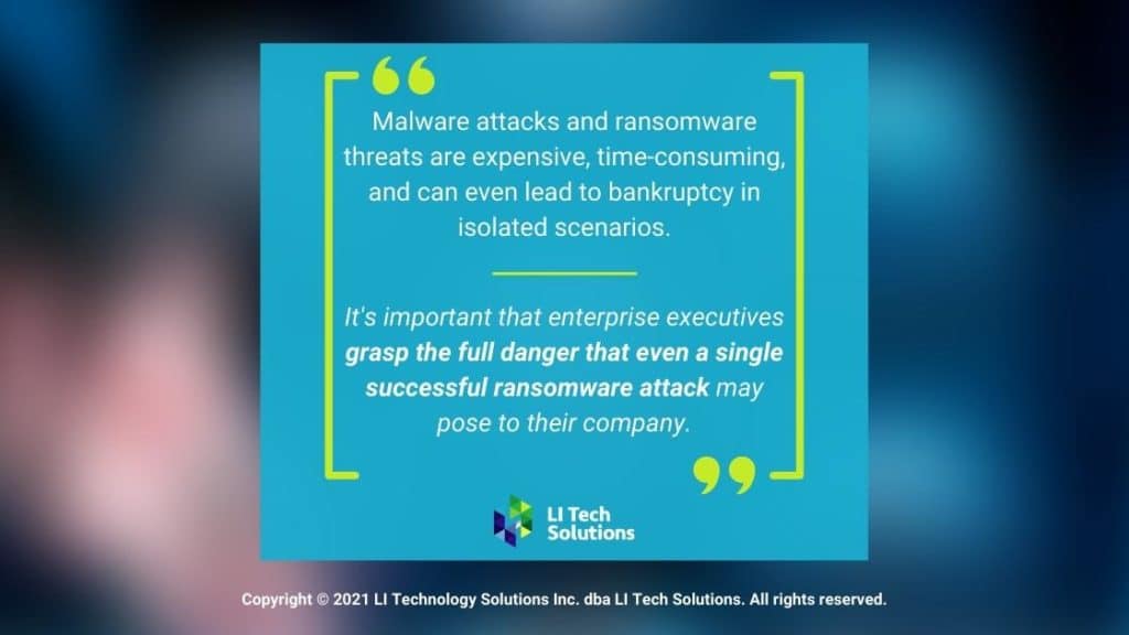 Callout 1- Blurred background - Malware attacks and ransomware threats quote