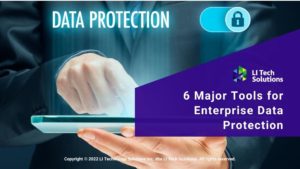 Featured: Businessman click on button to activate data protection - 6 Major Tools for Enterprise Data Protection