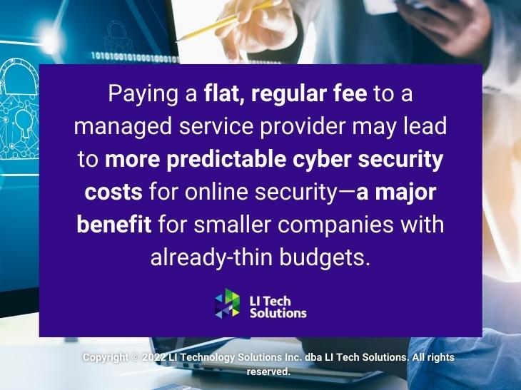 Callout 1: Benefit of Managed Services predictable cyber security costs fact