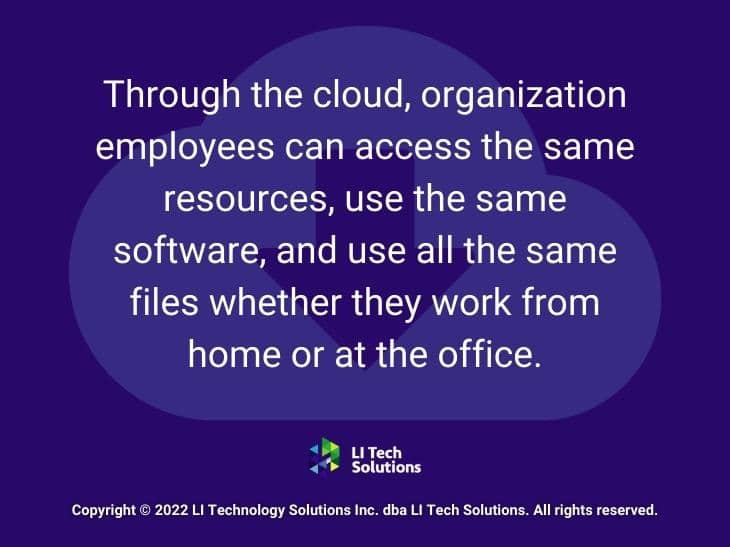 Callout 2: Dark blue background - Cloud benefits for hybrid employees