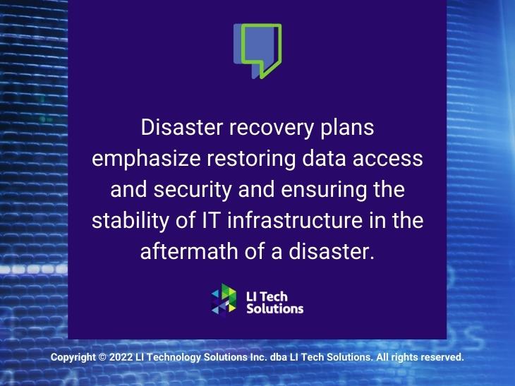 Callout 2: Disaster recovery plans quote from text