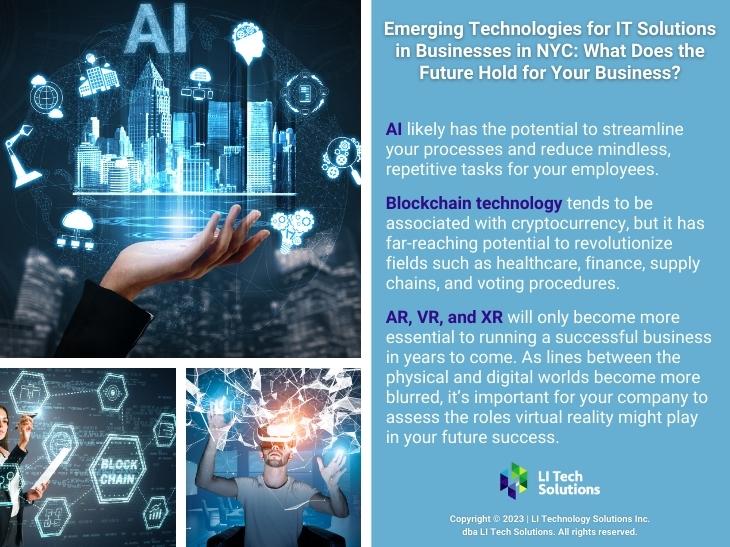 Callout 2: AI technology, blockchain, VR concepts- What does the future hold for your business with emerging technologies? 3 listed