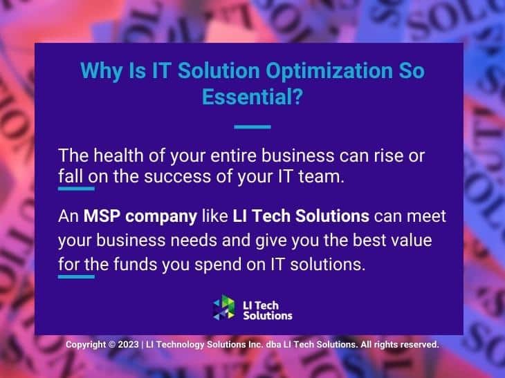 Callout 1: Why is IT Solution optimization so essential? two reasons llisted