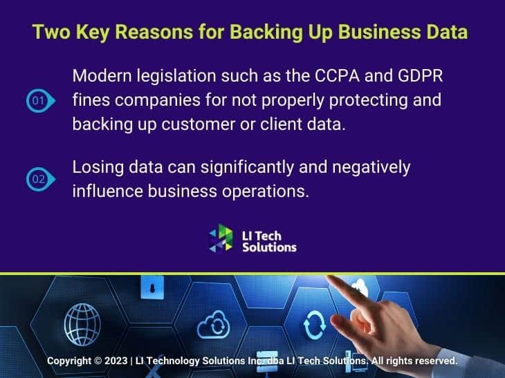 Callout 1: Internet technology business concept- two key reasons for backing up business data
