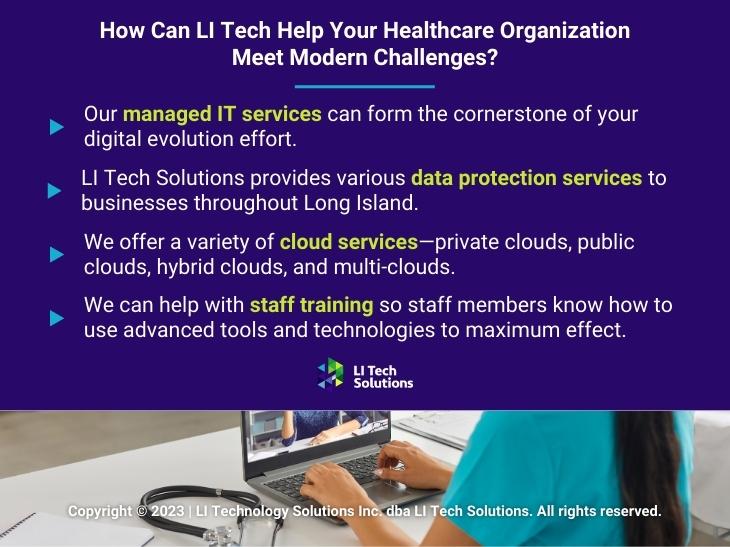 Callout 3: How can Li Tech Help your healthcare organization meet modern challenges? 4 advantages listed