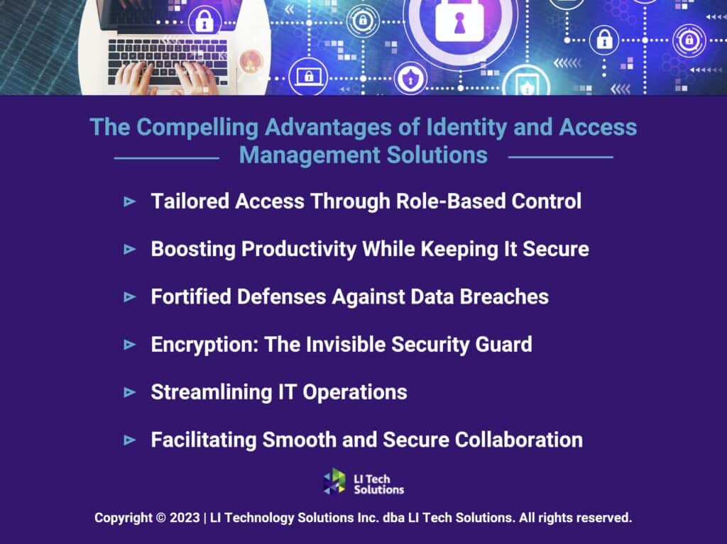 Callout 4: cybersecurity concept with person at laptop- six advantages of identity and access management solutions