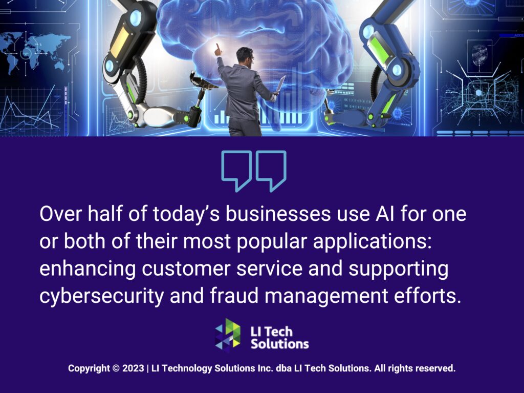 Callout 1: AI concept with businessman- Quote from text about business use of artificial intelligence