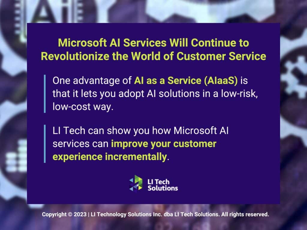 Callout 2: Advantage of AI as a service (AIaaS) for customer service