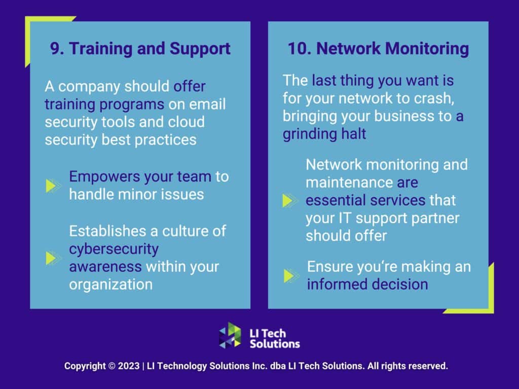 Callout 5: training support. 6- network monitoring