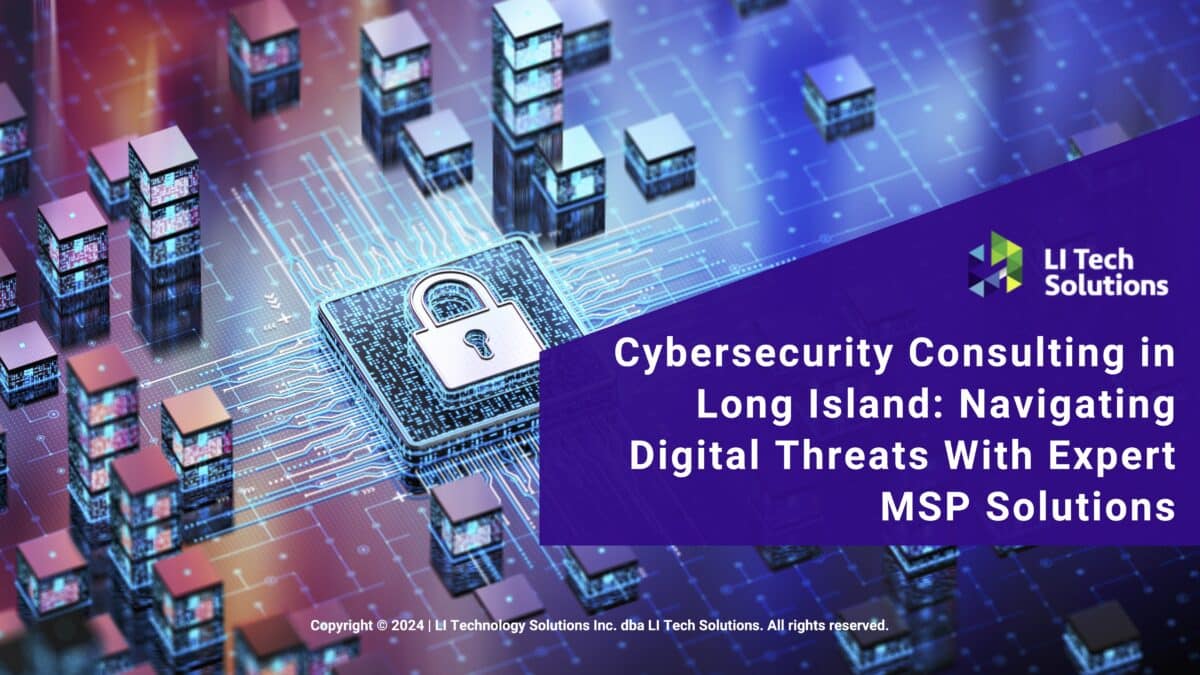 Featured: cybersecurity concept with lock icon- cybersecurity consulting in Long Island: navigating digital threats with expert MSP solutions