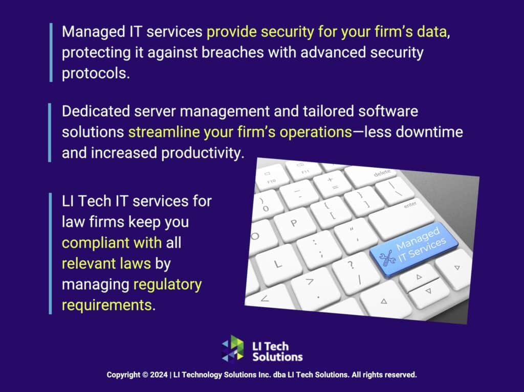 Callout 1: Blue managed IT services key on keyboard- Three managed IT services benefits