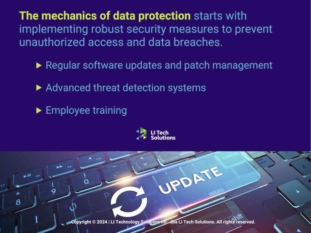 Callout 1: Update button on computer keyboard- Three mechanics of data protection