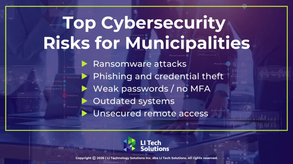 Top five cybersecurity risks for municipalities.
